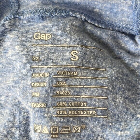 Gap lightweight sky blue/white nubby drawstring hoodie sweatshirt. Small. - Picture 7 of 7